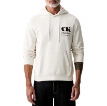 CALVIN KLEIN 350TERRY EU BO ΜΠΛΟΥΖΑ ΦΟΥΤΕΡ ΑΝΔΡΙΚΗ OFF WHITE