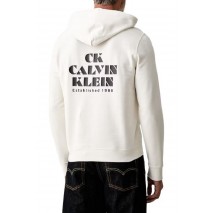 CALVIN KLEIN 350TERRY EU BO ΜΠΛΟΥΖΑ ΦΟΥΤΕΡ ΑΝΔΡΙΚΗ OFF WHITE