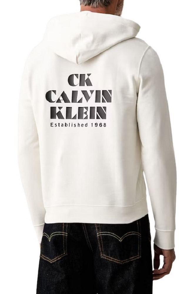 CALVIN KLEIN 350TERRY EU BO ΜΠΛΟΥΖΑ ΦΟΥΤΕΡ ΑΝΔΡΙΚΗ OFF WHITE