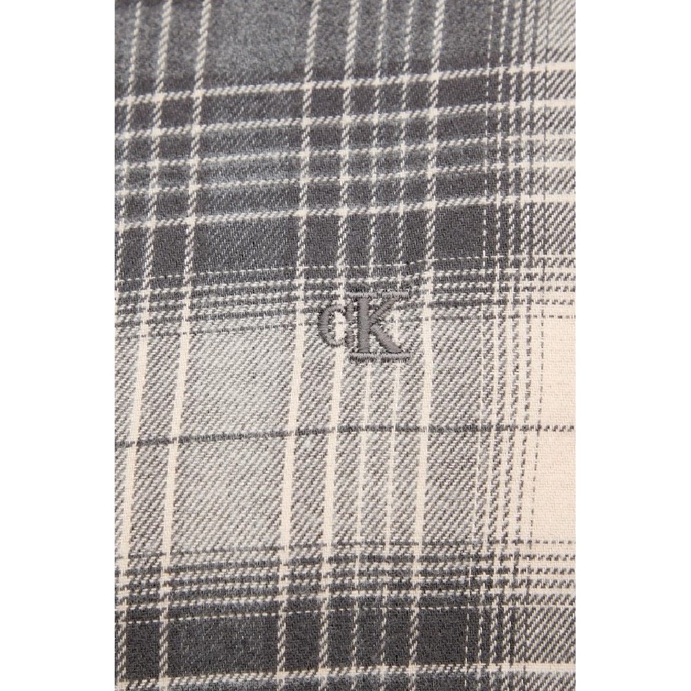 CALVIN KLEIN JEANS LS BRUSHED PLAID EASY SHIRT ΠΟΥΚΑΜΙΣΟ ΑΝΔΡΙΚΟ BLACK