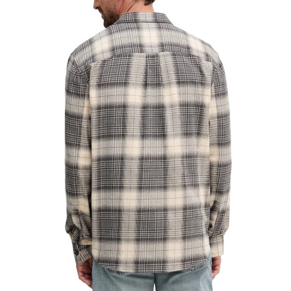 CALVIN KLEIN JEANS LS BRUSHED PLAID EASY SHIRT ΠΟΥΚΑΜΙΣΟ ΑΝΔΡΙΚΟ BLACK