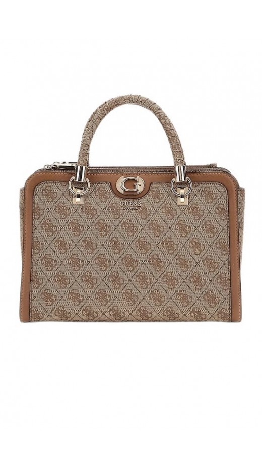 GUESS ORLINA LOGO SOCIETY SATCHEL ΤΣΑΝΤΑ ΓΥΝΑΙΚΕΙΑ LATTE