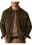CALVIN KLEIN JEANS CORDUROY EASY OVERSHIRT ΠΟΥΚΑΜΙΣΟ ΑΝΔΡΙΚΟ OLIVE