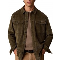 CALVIN KLEIN JEANS CORDUROY EASY OVERSHIRT ΠΟΥΚΑΜΙΣΟ ΑΝΔΡΙΚΟ OLIVE