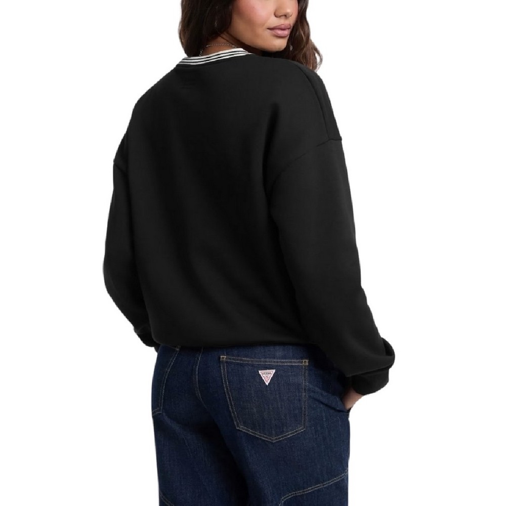 GUESS JEANS CN OS PUFF STAR SWEAT ΦΟΥΤΕΡ ΜΠΛΟΥΖΑ ΓΥΝΑΙΚΕΙΑ BLACK