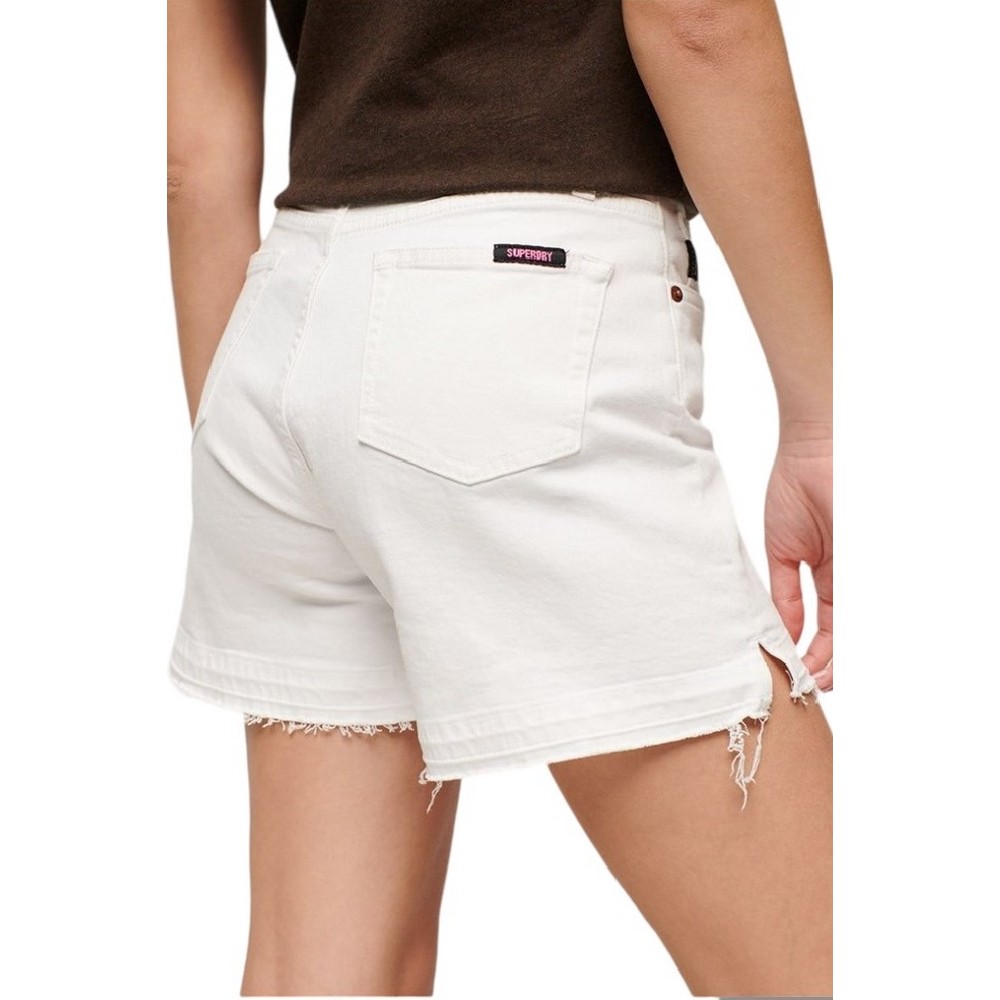 SUPERDRY VINTAGE MID RISE CUT OFF SHORT ΣΟΡΤΣ ΓΥΝΑΙΚΕΙΟ WHITE