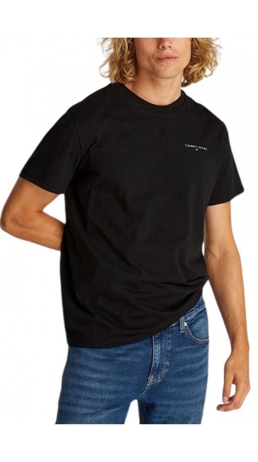 TOMMY JEANS SLIM LINEAR CHEST SS TEE EXT T-SHIRT ΜΠΛΟΥΖΑ ΑΝΔΡΙΚΗ BLACK