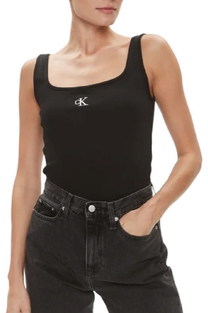 CALVIN KLEIN JEANS RIB TANK TOP ΤΟΠ ΓΥΝΑΙΚΕΙΟ BLACK