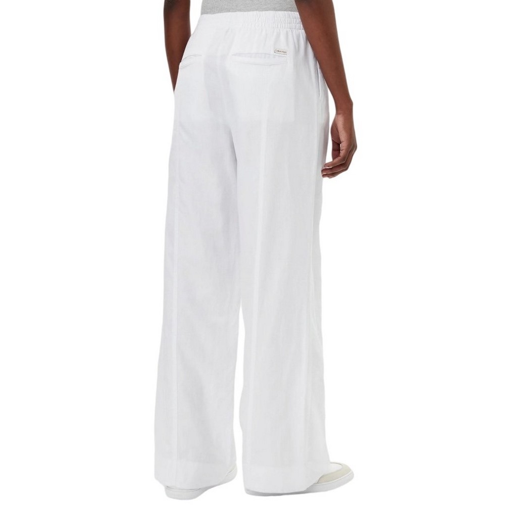 CALVIN KLEIN JEANS SOFT LINEN PANT ΠΑΝΤΕΛΟΝΙ ΓΥΝΑΙΚΕΙΟ BRIGHT WHITE