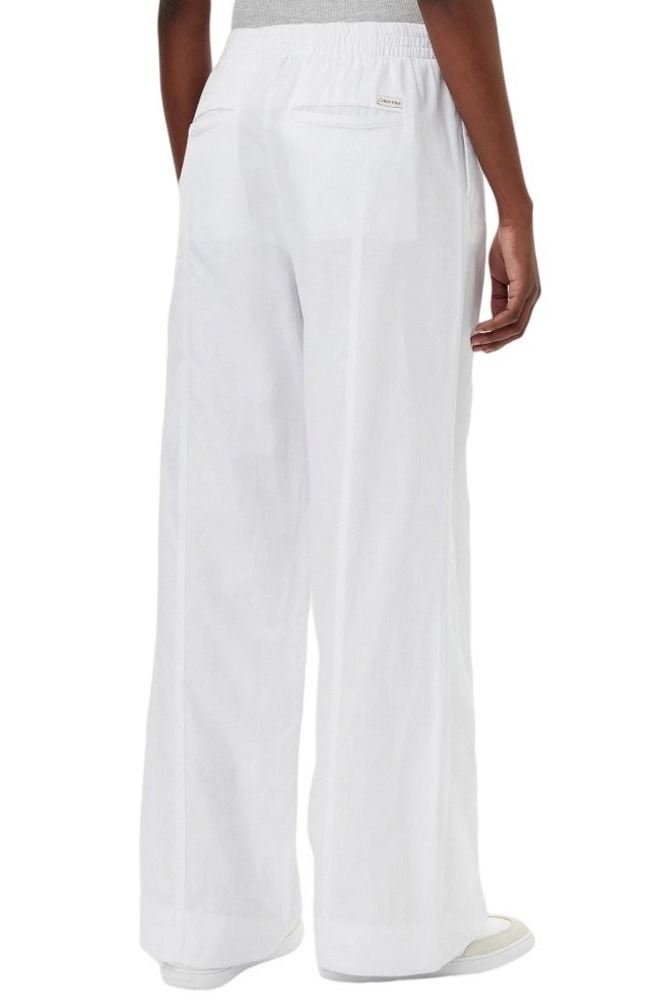CALVIN KLEIN JEANS SOFT LINEN PANT ΠΑΝΤΕΛΟΝΙ ΓΥΝΑΙΚΕΙΟ BRIGHT WHITE