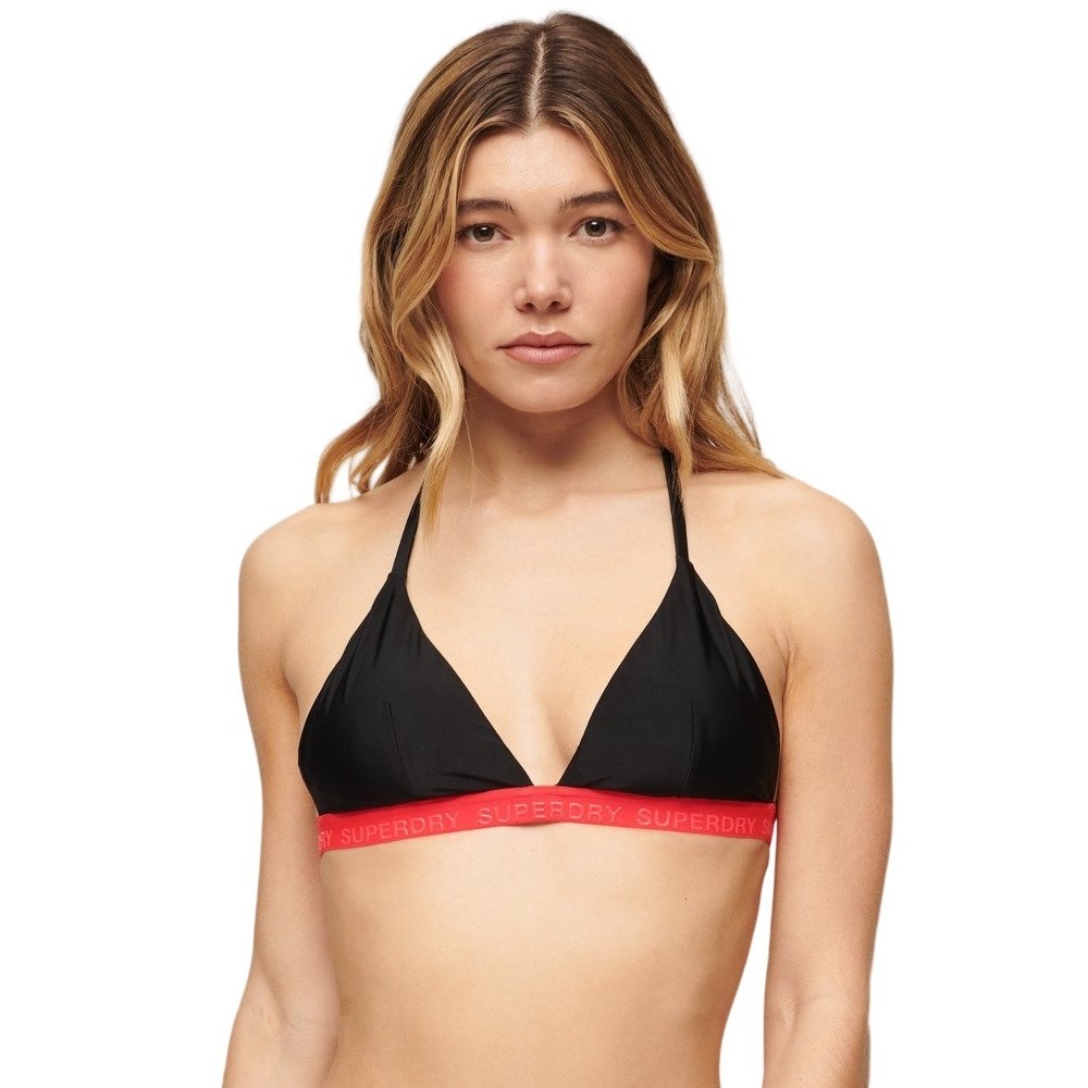 SUPERDRY TRIANGLE ELASTIC BIKINI TOP ΜΑΓΙΟ ΓΥΝΑΙΚΕΙΟ BLACK