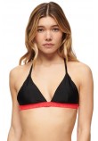 SUPERDRY TRIANGLE ELASTIC BIKINI TOP ΜΑΓΙΟ ΓΥΝΑΙΚΕΙΟ BLACK