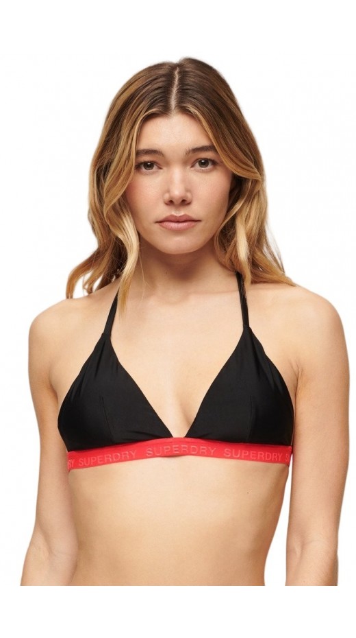 SUPERDRY TRIANGLE ELASTIC BIKINI TOP ΜΑΓΙΟ ΓΥΝΑΙΚΕΙΟ BLACK