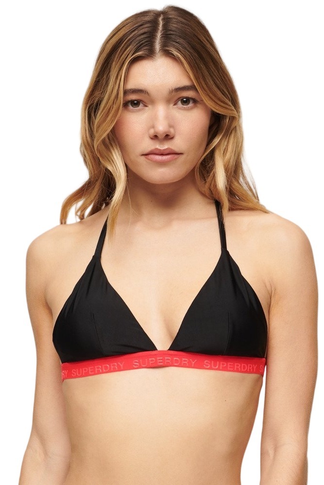 SUPERDRY TRIANGLE ELASTIC BIKINI TOP ΜΑΓΙΟ ΓΥΝΑΙΚΕΙΟ BLACK