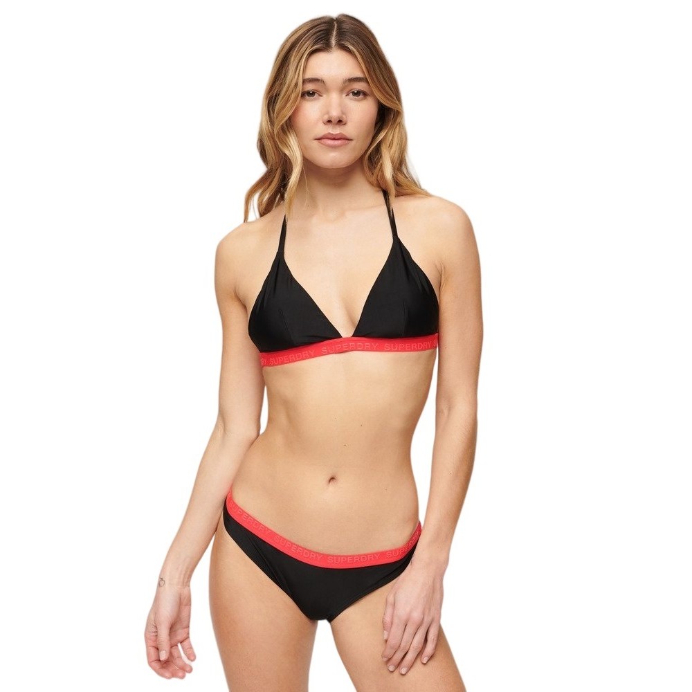 SUPERDRY TRIANGLE ELASTIC BIKINI TOP ΜΑΓΙΟ ΓΥΝΑΙΚΕΙΟ BLACK