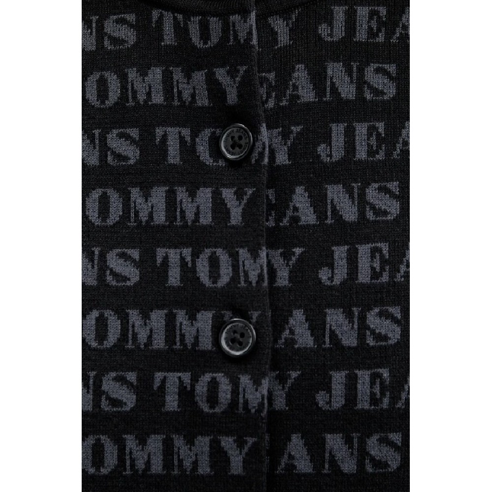 TOMMY JEANS AOP CROP CREW CARDIGAN ΖΑΚΕΤΑ ΓΥΝΑΙΚΕΙΑ BLACK