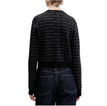 TOMMY JEANS AOP CROP CREW CARDIGAN ΖΑΚΕΤΑ ΓΥΝΑΙΚΕΙΑ BLACK
