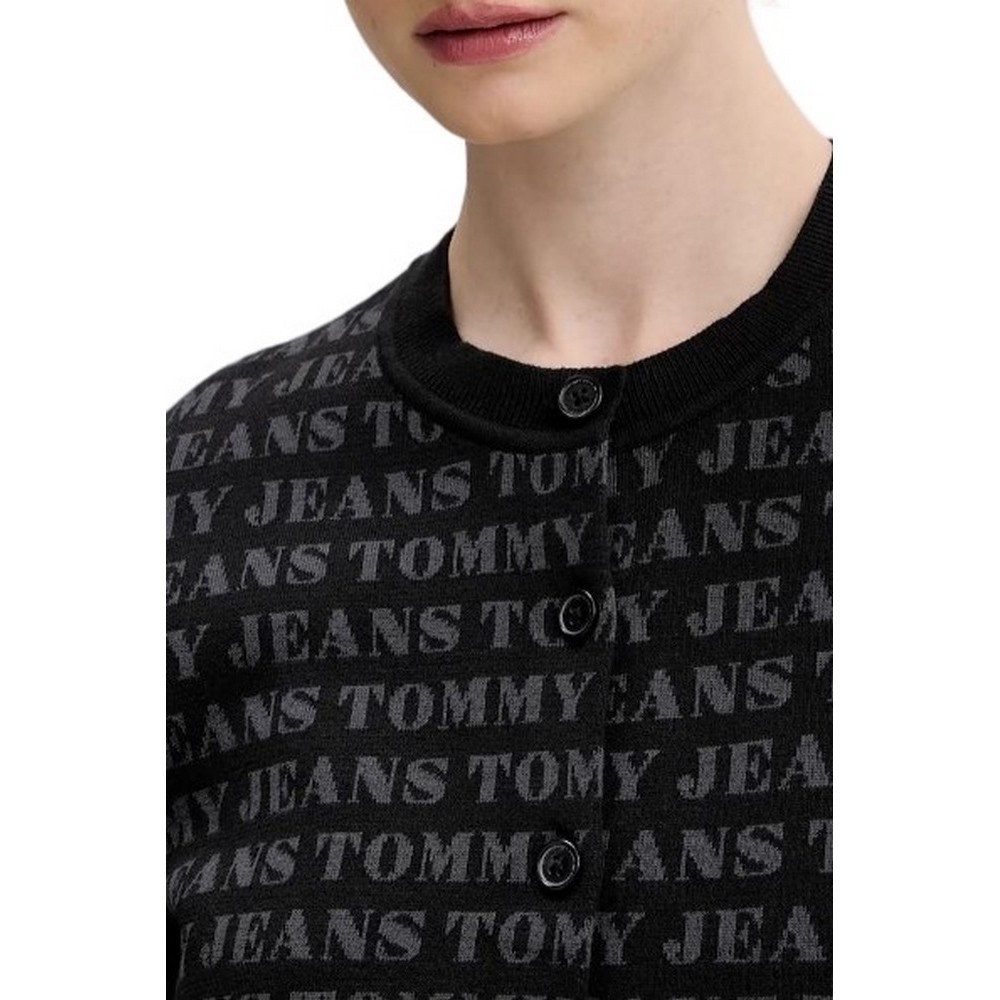 TOMMY JEANS AOP CROP CREW CARDIGAN ΖΑΚΕΤΑ ΓΥΝΑΙΚΕΙΑ BLACK