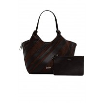 DKNY PAULA TOTE HANDBAG ΤΣΑΝΤΑ ΓΥΝΑΙΚΕΙΑ DARK BROWN
