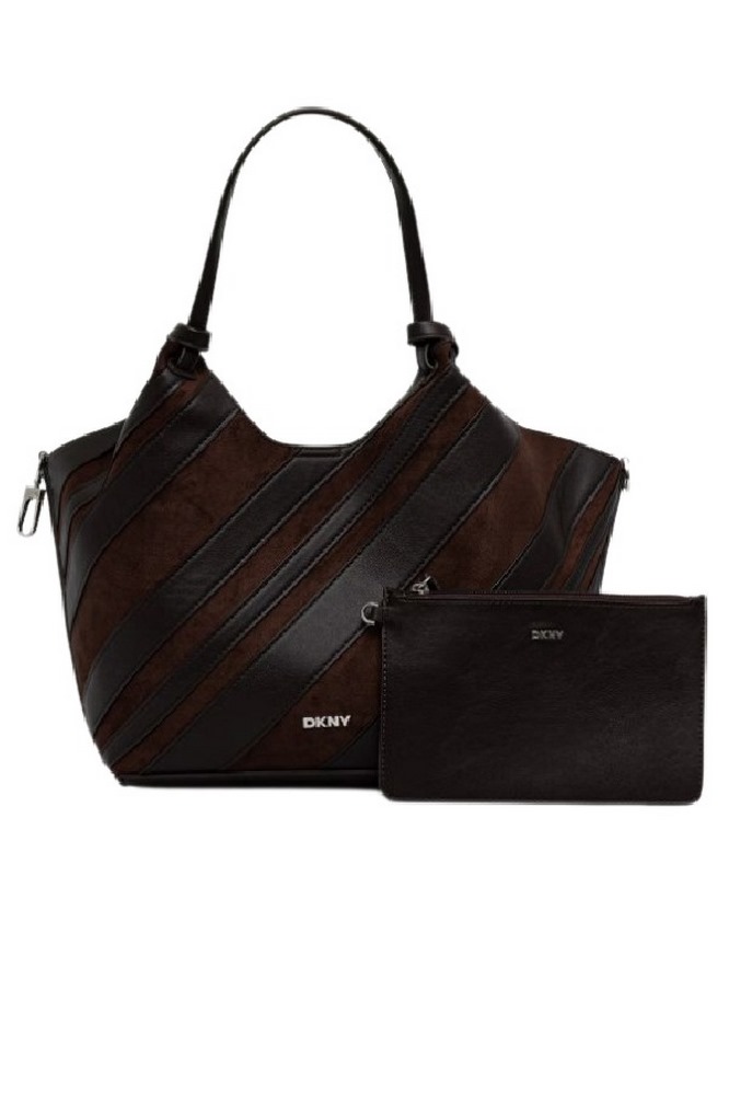 DKNY PAULA TOTE HANDBAG ΤΣΑΝΤΑ ΓΥΝΑΙΚΕΙΑ DARK BROWN