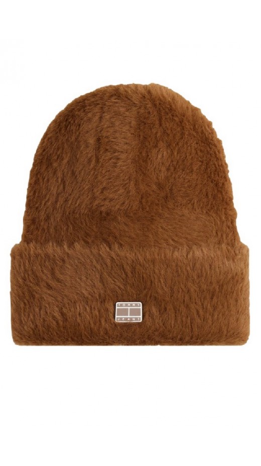 TOMMY JEANS HERITAGE FLUFFY BEANIE ΣΚΟΥΦΟΣ ΓΥΝΑΙΚΕΙΟΣ BROWN