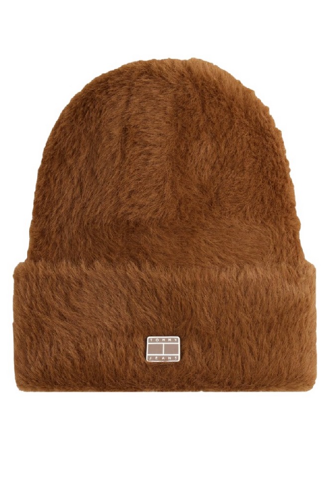 TOMMY JEANS HERITAGE FLUFFY BEANIE ΣΚΟΥΦΟΣ ΓΥΝΑΙΚΕΙΟΣ BROWN