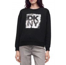 DKNY RHINESTONE BIG LOGO SWEATSHIRT ΜΠΛΟΥΖΑ ΦΟΥΤΕΡ ΓΥΝΑΙΚΕΙΑ BLACK