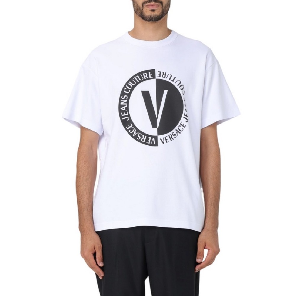 VERSACE JEANS COUTURE V-EMBLEM BIG T-SHIRT ΜΠΛΟΥΖΑ ΑΝΔΡΙΚΗ WHITE