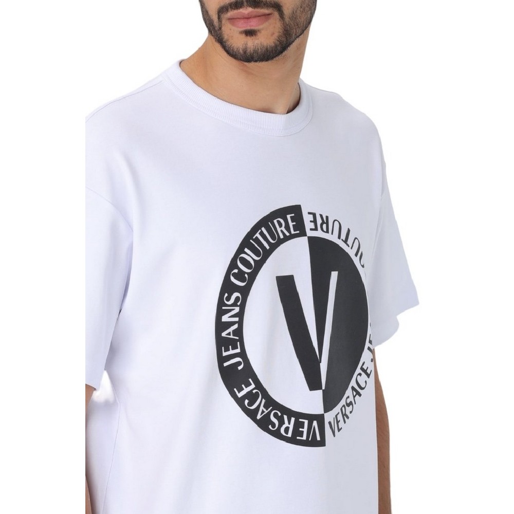 VERSACE JEANS COUTURE V-EMBLEM BIG T-SHIRT ΜΠΛΟΥΖΑ ΑΝΔΡΙΚΗ WHITE