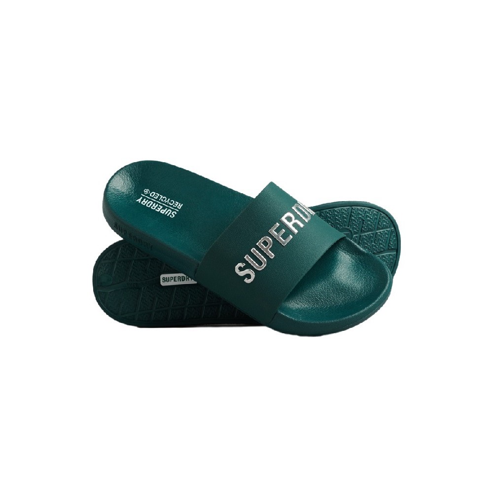 SUPERDRY D2 SDCD CODE LOGO POOL SLIDE ΠΑΝΤΟΦΛΑ ΑΝΔΡΙΚΟ GREEN