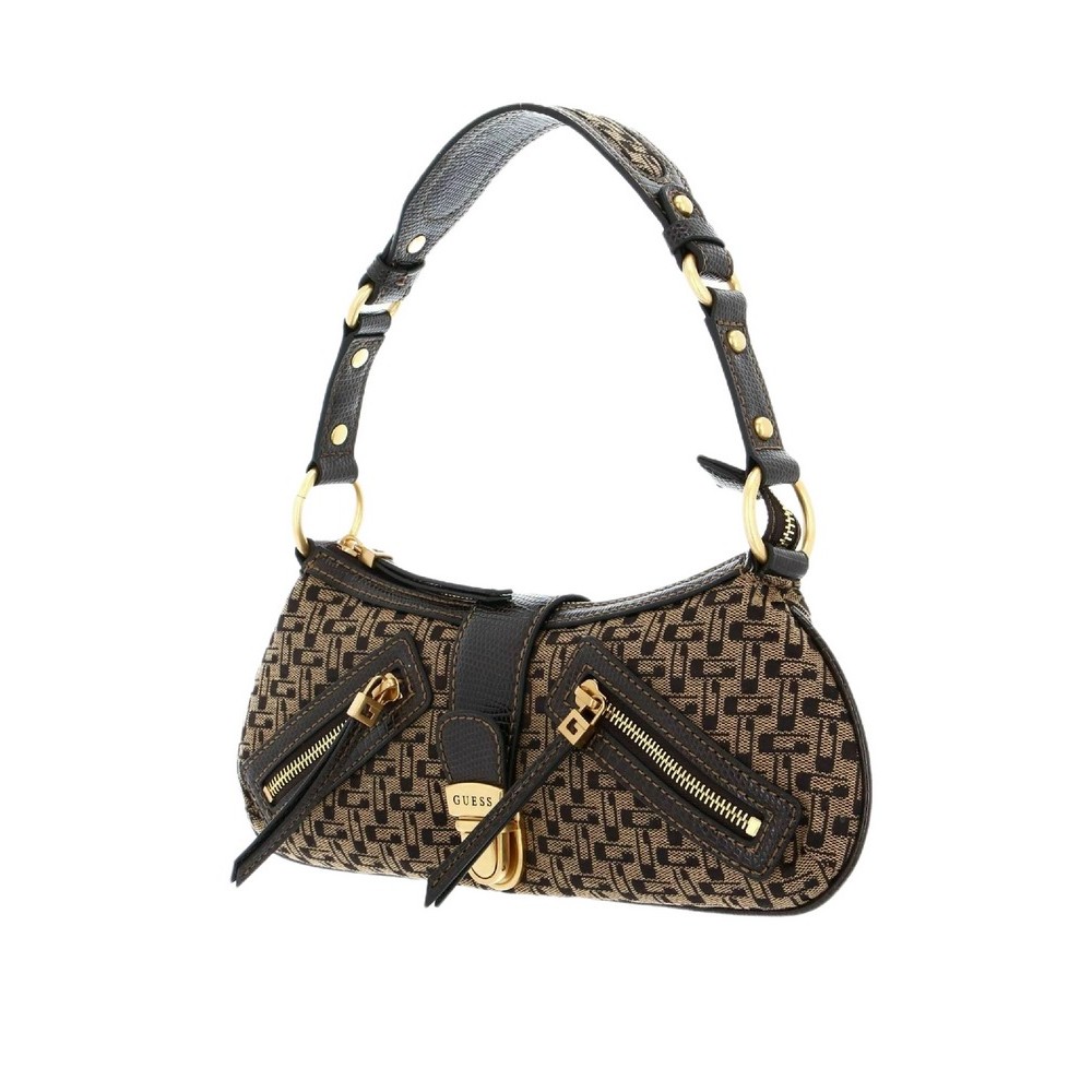 GUESS BELLE VINTAGE TP ZIP SHLDR BAG ΤΣΑΝΤΑ ΓΥΝΑΙΚΕΙΑ BROWN