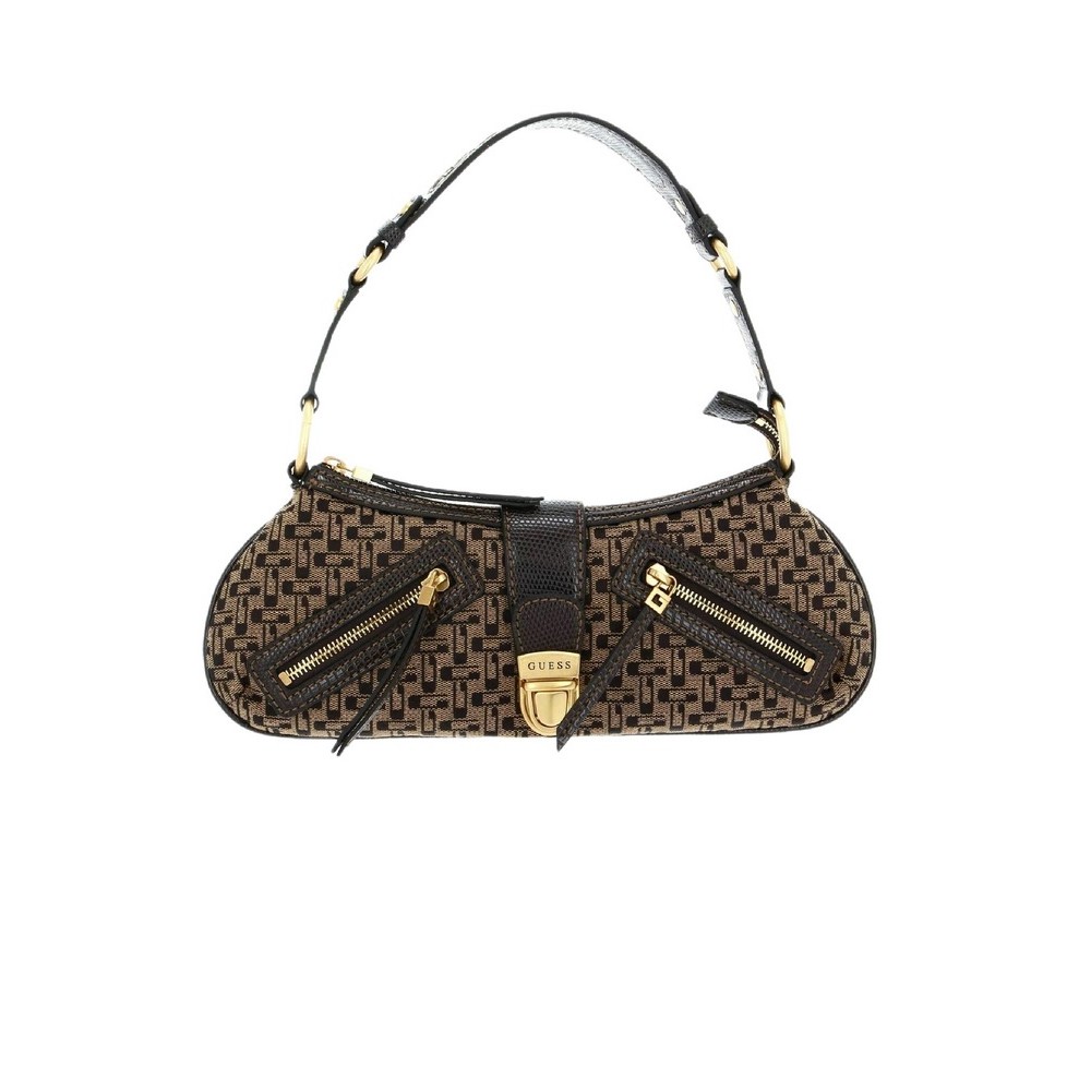 GUESS BELLE VINTAGE TP ZIP SHLDR BAG ΤΣΑΝΤΑ ΓΥΝΑΙΚΕΙΑ BROWN