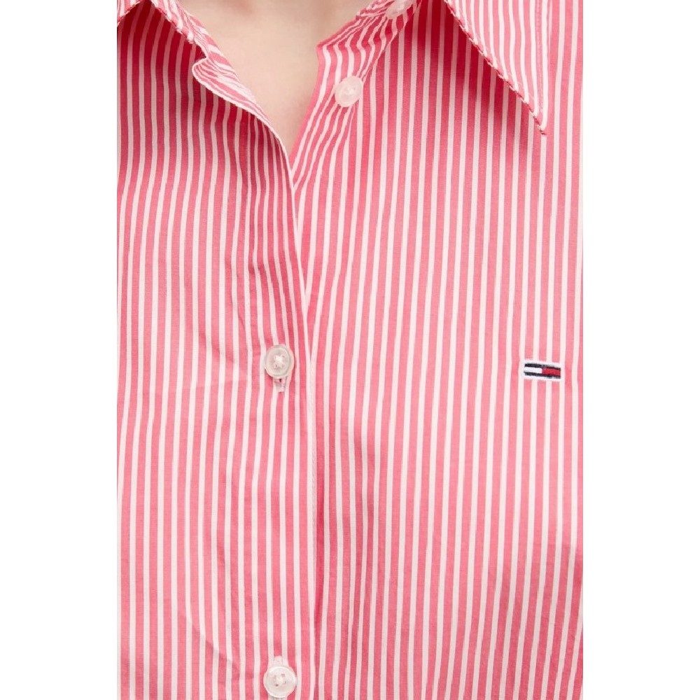 TOMMY JEANS POPLIN FRONT KNOT SHIRT ΠΟΥΚΑΜΙΣΟ ΓΥΝΑΙΚΕΙΟ RED