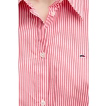 TOMMY JEANS POPLIN FRONT KNOT SHIRT ΠΟΥΚΑΜΙΣΟ ΓΥΝΑΙΚΕΙΟ RED