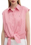 TOMMY JEANS POPLIN FRONT KNOT SHIRT ΠΟΥΚΑΜΙΣΟ ΓΥΝΑΙΚΕΙΟ RED