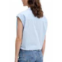 TOMMY JEANS POPLIN FRONT KNOT SHIRT ΠΟΥΚΑΜΙΣΟ ΓΥΝΑΙΚΕΙΟ BLUE