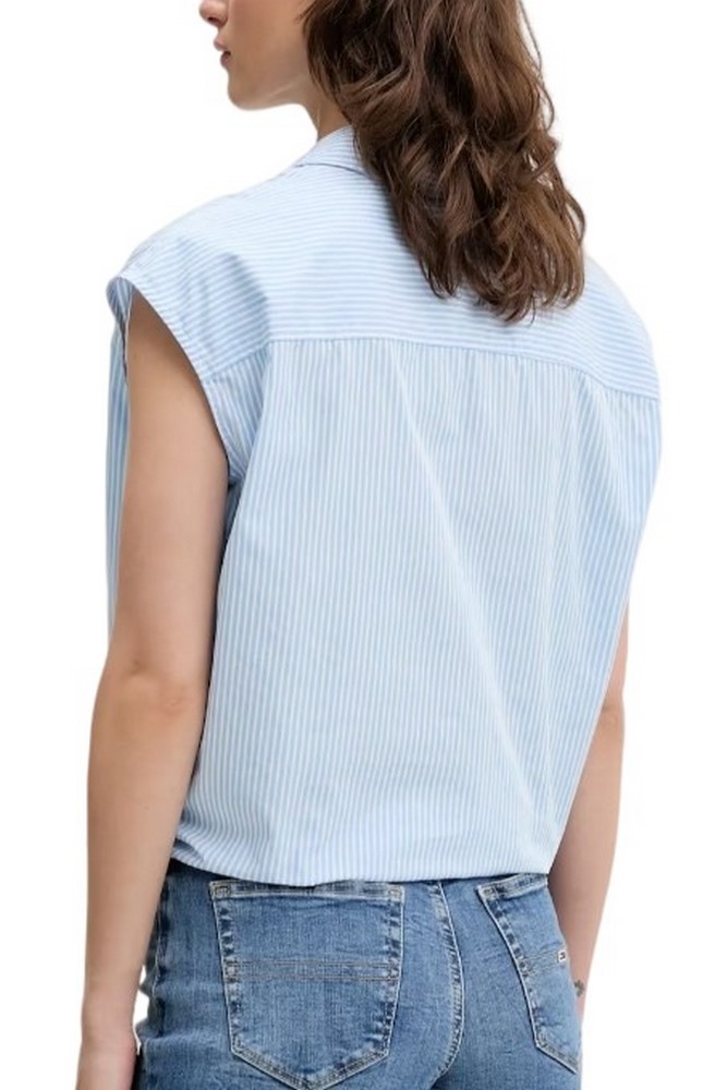 TOMMY JEANS POPLIN FRONT KNOT SHIRT ΠΟΥΚΑΜΙΣΟ ΓΥΝΑΙΚΕΙΟ BLUE
