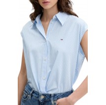 TOMMY JEANS POPLIN FRONT KNOT SHIRT ΠΟΥΚΑΜΙΣΟ ΓΥΝΑΙΚΕΙΟ BLUE