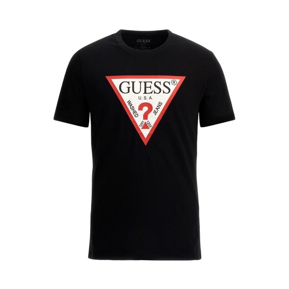 GUESS CN SS ORIGINAL LOGO TEE T-SHIRT ΑΝΔΡΙΚΟ BLACK