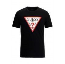 GUESS CN SS ORIGINAL LOGO TEE T-SHIRT ΑΝΔΡΙΚΟ BLACK