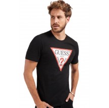 GUESS CN SS ORIGINAL LOGO TEE T-SHIRT ΑΝΔΡΙΚΟ BLACK