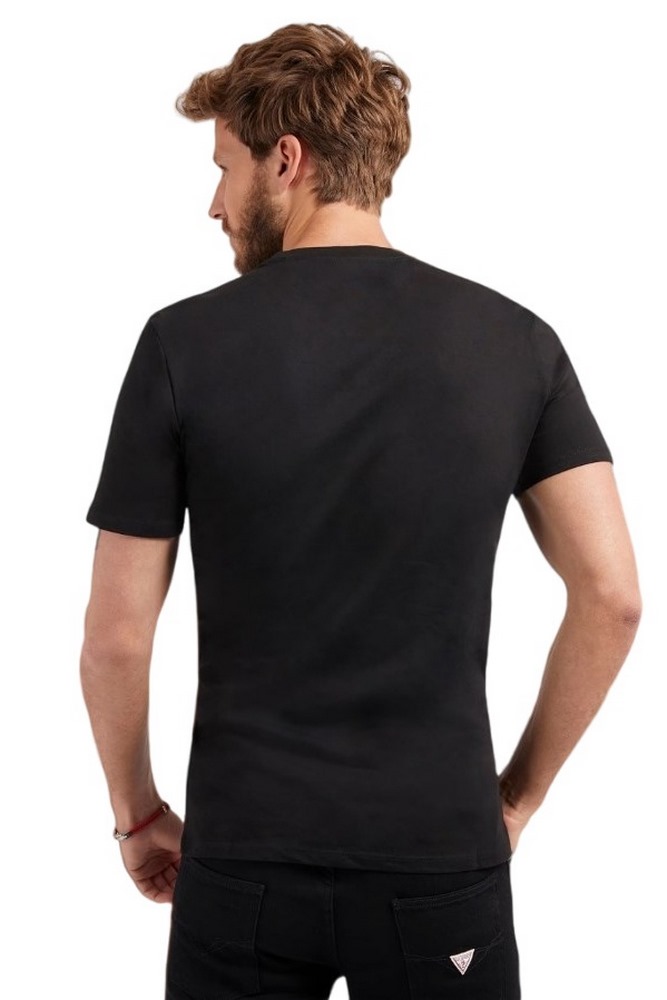 GUESS CN SS ORIGINAL LOGO TEE T-SHIRT ΑΝΔΡΙΚΟ BLACK