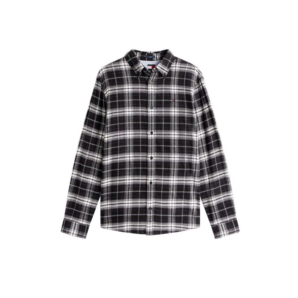TOMMY JEANS REG FLANNEL CHECK SHIRT EXT ΠΟΥΚΑΜΙΣΟ ΑΝΔΡΙΚΟ BLACK