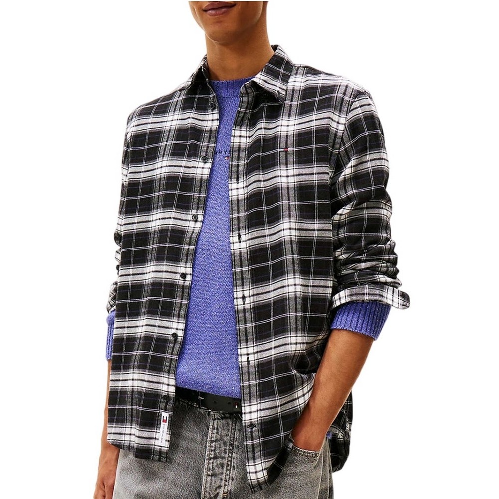 TOMMY JEANS REG FLANNEL CHECK SHIRT EXT ΠΟΥΚΑΜΙΣΟ ΑΝΔΡΙΚΟ BLACK