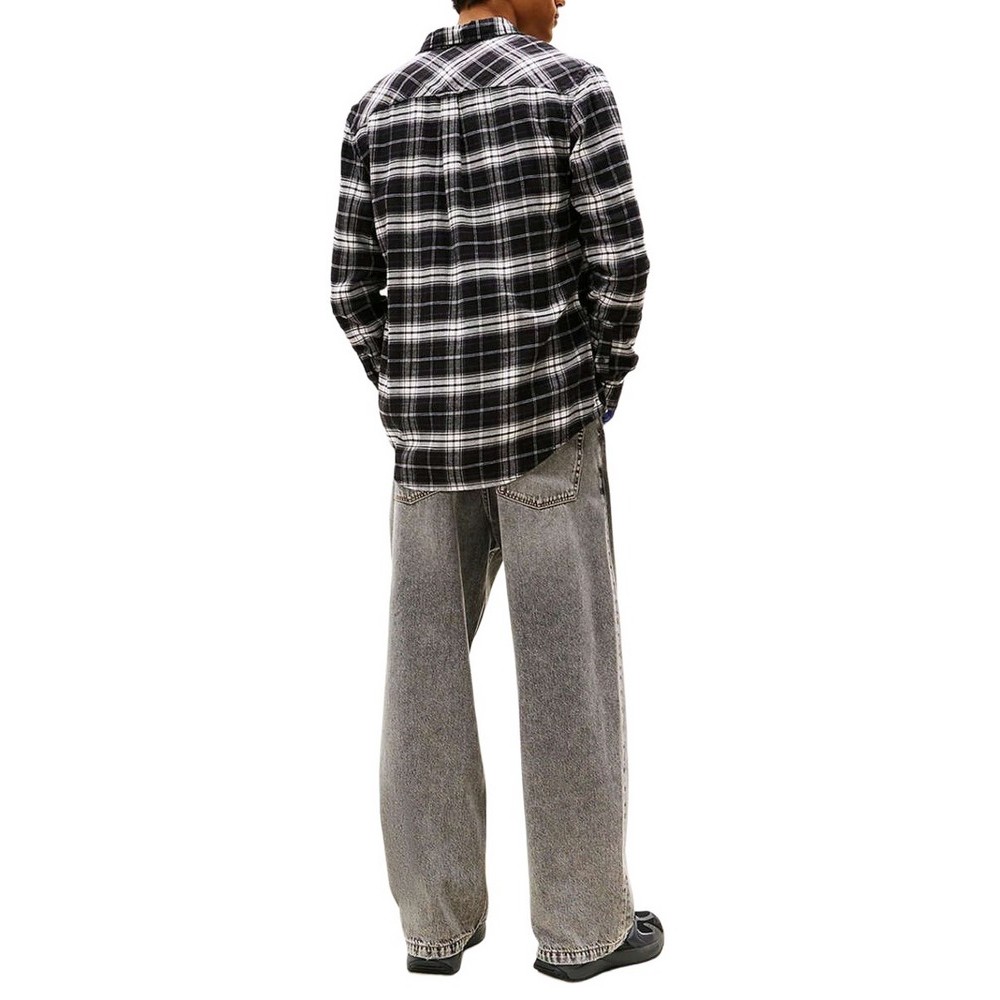 TOMMY JEANS REG FLANNEL CHECK SHIRT EXT ΠΟΥΚΑΜΙΣΟ ΑΝΔΡΙΚΟ BLACK