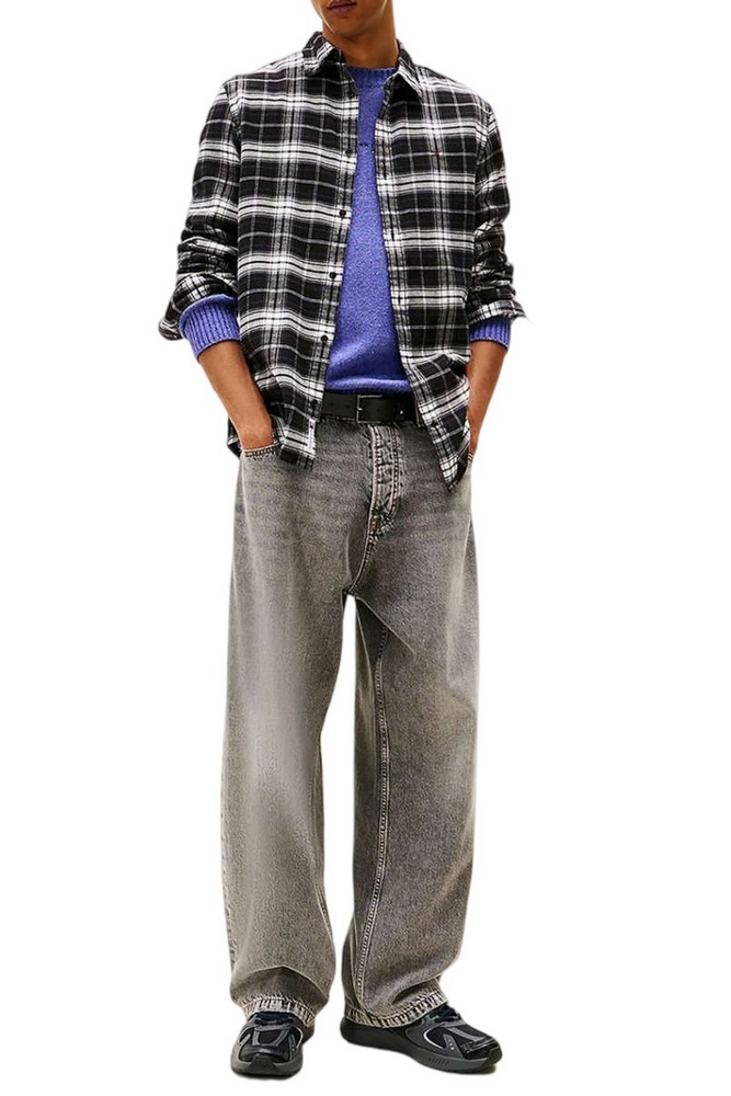 TOMMY JEANS REG FLANNEL CHECK SHIRT EXT ΠΟΥΚΑΜΙΣΟ ΑΝΔΡΙΚΟ BLACK