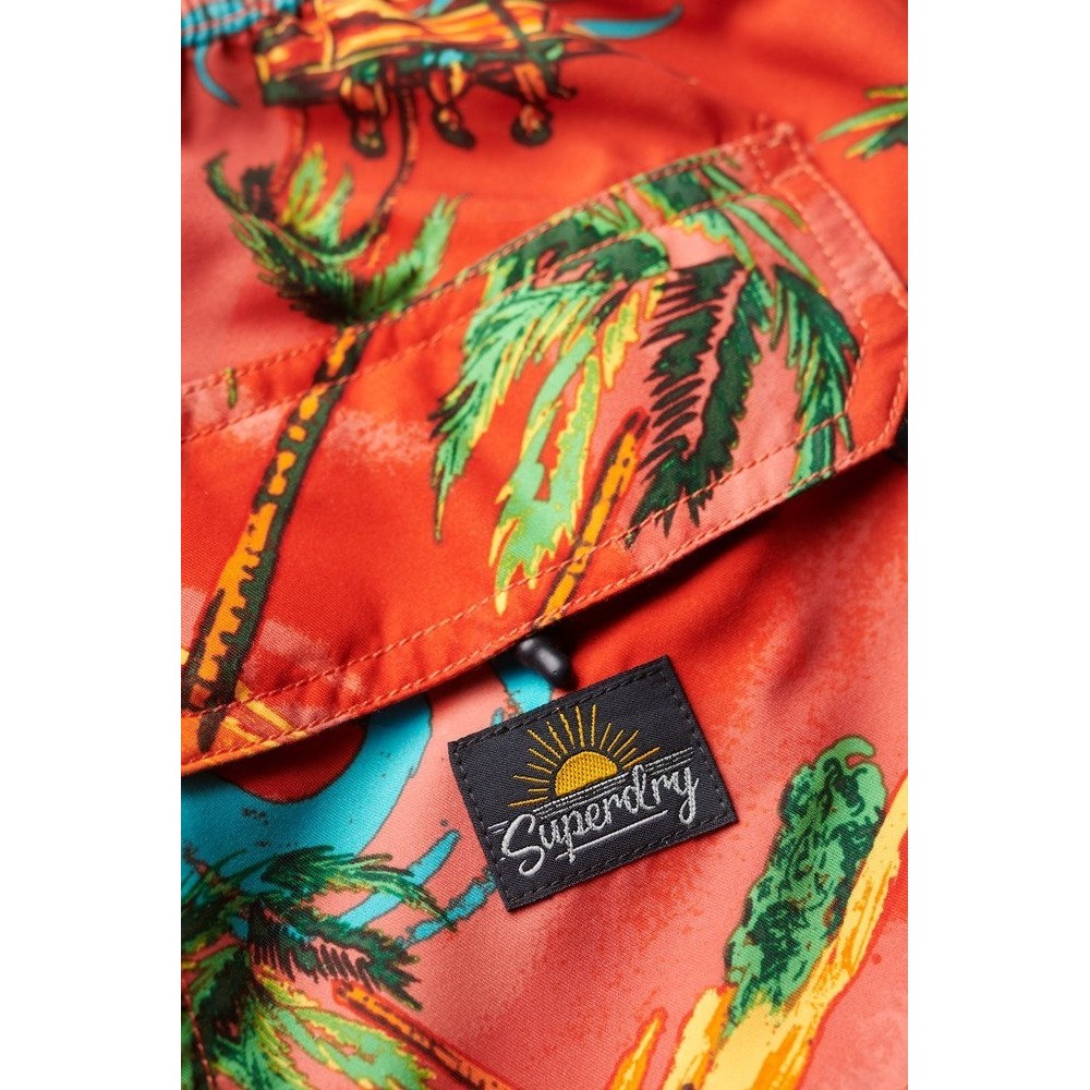 SUPERDRY HAWAIIAN PRINT 17" SWIM SHORT ΜΑΓΙΟ ΑΝΔΡΙΚΟ RED