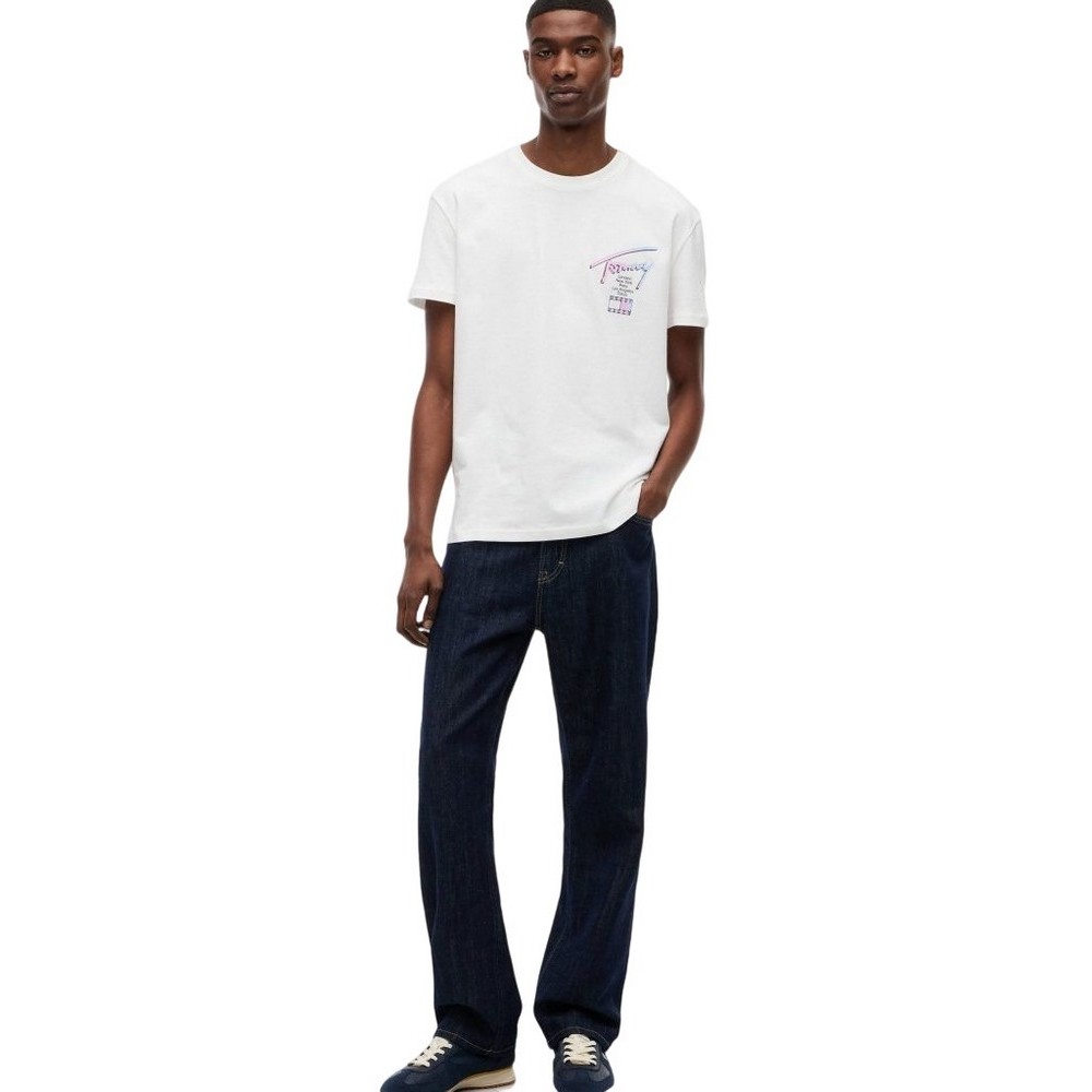 TOMMY JEANS REG CITY SIGN EXT T-SHIRT ΜΠΛΟΥΖΑ ΑΝΔΡΙΚΗ ECRU