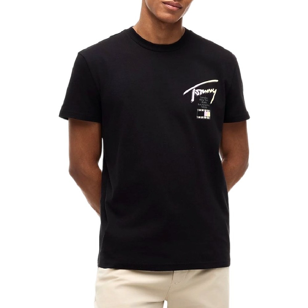 TOMMY JEANS REG CITY SIGN EXT T-SHIRT ΜΠΛΟΥΖΑ ΑΝΔΡΙΚΗ BLACK