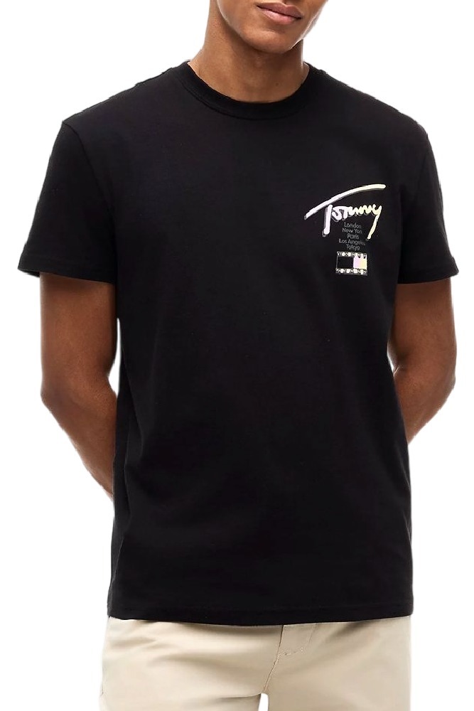 TOMMY JEANS REG CITY SIGN EXT T-SHIRT ΜΠΛΟΥΖΑ ΑΝΔΡΙΚΗ BLACK